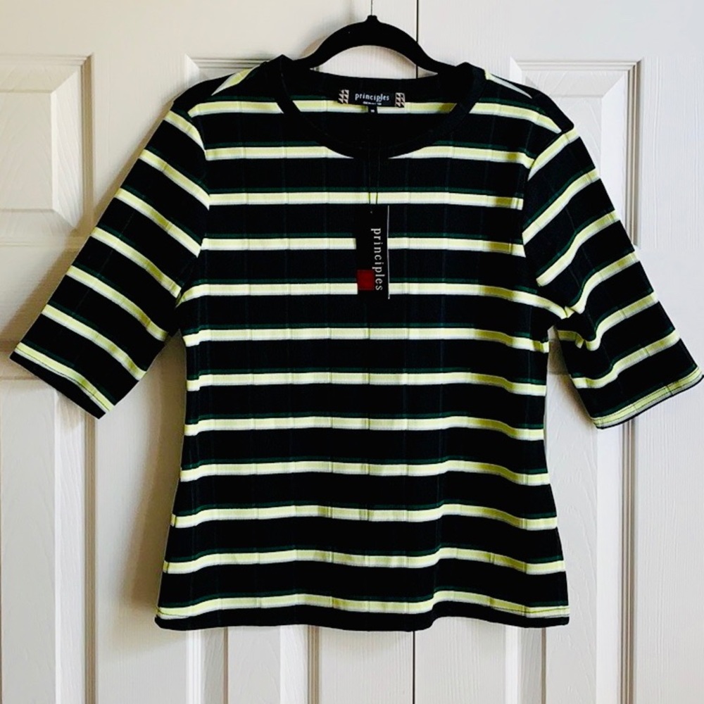 NWT. Black 3/4 sleeves top